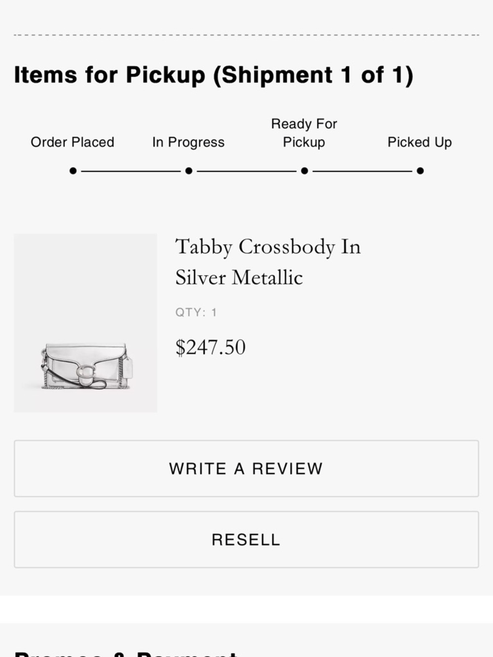 Coach Tabby Crossbody Wristlet in Silver Metallic - Picture 8 of 8